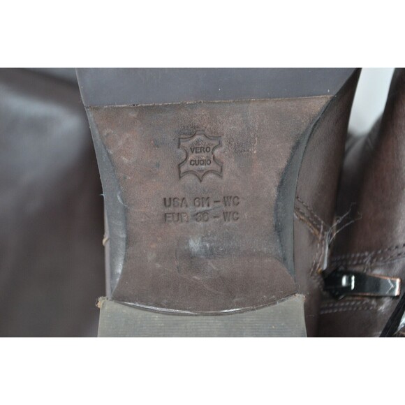 VIA SPIGA Women's Size 6 M Dark Brown Leather Riding Style Tall Boots Fashion - Picture 15 of 16